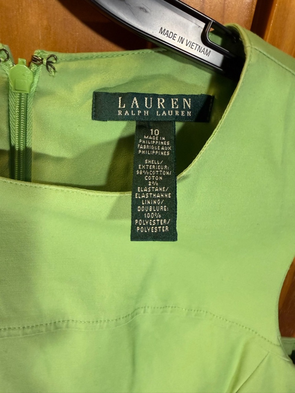 Ralph Lauren Sleeveless Lime Green Shift Dress | Size 10 - Picture 3 of 4